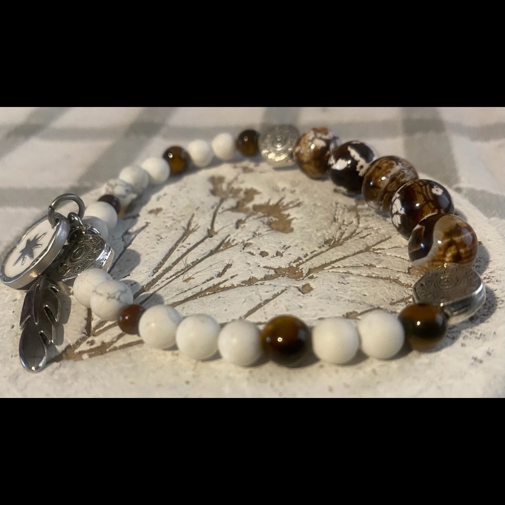 Custom handmade natural stone bracelet